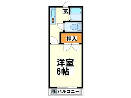 コーポAKI(1K/2階)の間取り写真