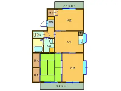 ロイヤルパレス(3DK/1階)の間取り写真