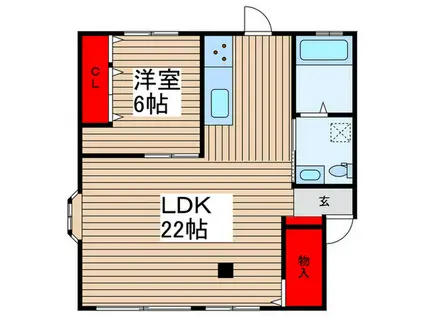 エミネンス富士見(1LDK/1階)の間取り写真