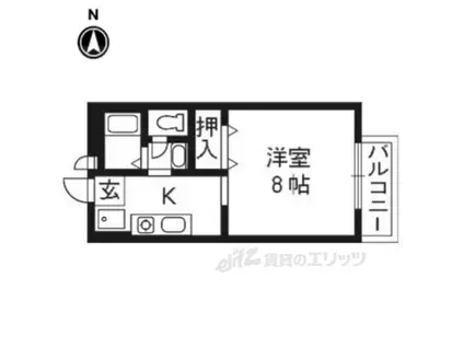 RICOA(1K/2階)の間取り写真