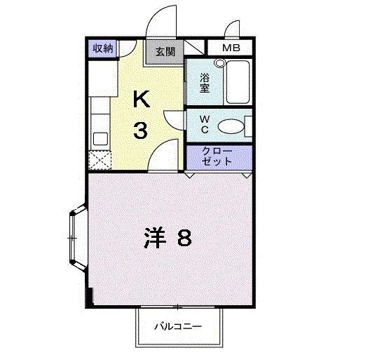 FAVORITE LIFE(1K/2階)の間取り写真