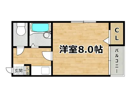 クレセント塚本(1K/3階)の間取り写真
