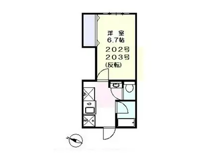 三田YOマンション(1K/1階)の間取り写真