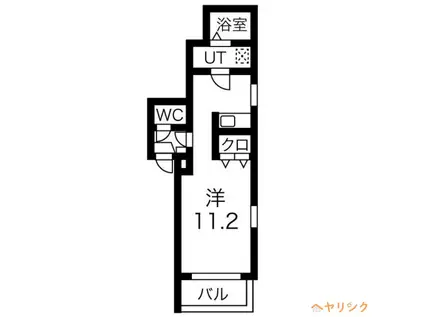 シャトー黒川(ワンルーム/1階)の間取り写真