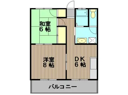 コーポ花井(2DK/2階)の間取り写真