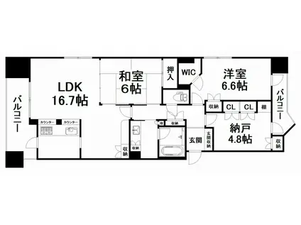 ライオンズマンション烏丸通(3LDK/9階)の間取り写真