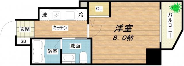 セレニテ梅田北(1K/13階)の間取り写真