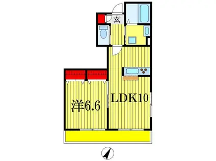 コオリナハイツ(1LDK/1階)の間取り写真