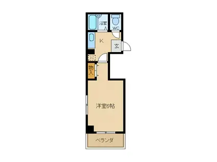 東三国土井マンション(1K/11階)の間取り写真