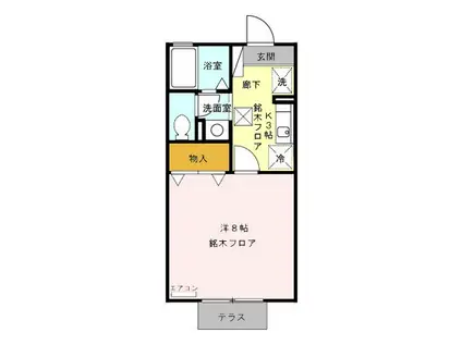 ル・アーブル狩野(1K/1階)の間取り写真