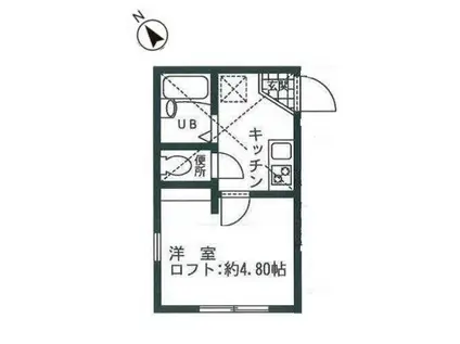 リーヴェルポート横浜三ッ沢5(1K/2階)の間取り写真