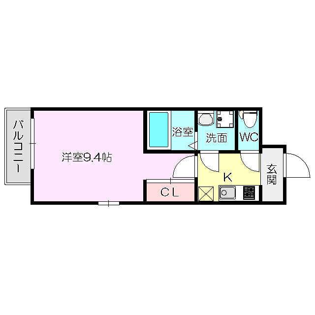 FLAT34新大阪南(1K/3階)の間取り写真
