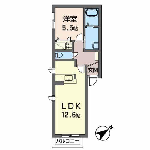 フォルテ23(1LDK/1階)の間取り写真