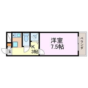 レジデンス茶屋ヶ坂(1K/4階)の間取り写真