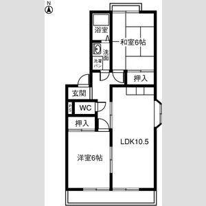 ハーベストGOTO(2LDK/2階)の間取り写真