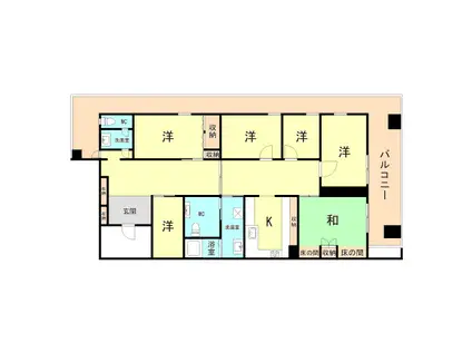 コーラルウェイ2(6K/6階)の間取り写真