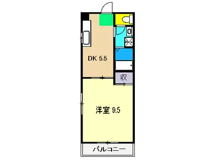 ガーデンハイツいちのみや(1K/3階)の間取り写真