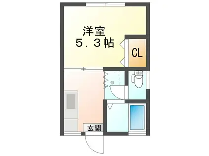 華ハイツ(1K/1階)の間取り写真