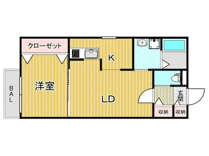 クワドラート泉佐野II番館(1LDK/3階)の間取り写真