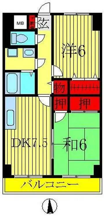 スカイヒルズ我孫子 2階階 間取り