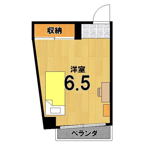 プリティなかむら(ワンルーム/3階)の間取り写真