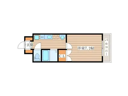 ソレイユハイツ泉中央(1K/4階)の間取り写真