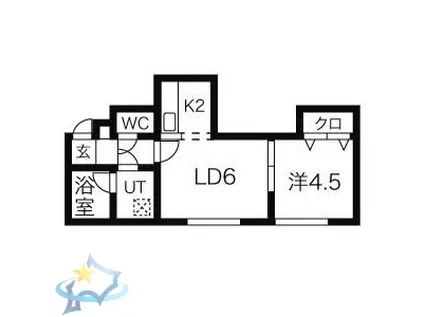 アビタ琴似(1LDK/3階)の間取り写真