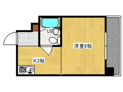 CALM東観音(ワンルーム/4階)の間取り写真