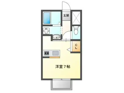 アトム南ヶ丘(ワンルーム/2階)の間取り写真