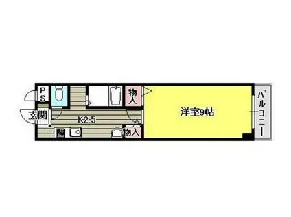 WELLNESSハレルヤ(1K/3階)の間取り写真