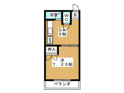 ブルク大澤(1DK/2階)の間取り写真