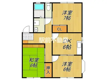 サンフレンズA(3DK/1階)の間取り写真