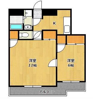 ラフェスタ加東(2LK/2階)の間取り写真