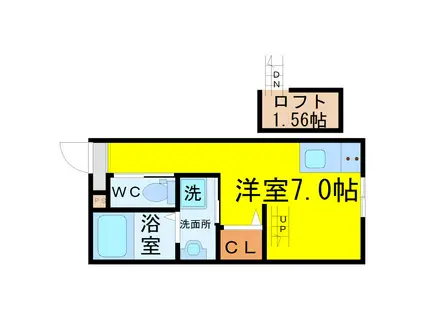 DLIFE道下(ワンルーム/1階)の間取り写真