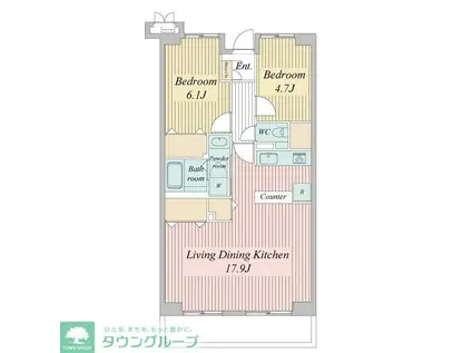 コンフォート津田沼壱番館(2LDK/5階)の間取り写真