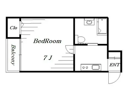 アメニティ千葉中央I(1K/2階)の間取り写真