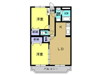 プランドール柳原(2LDK/3階)の間取り写真