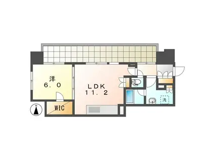 プラウドタワー名古屋伏見(1LDK/19階)の間取り写真