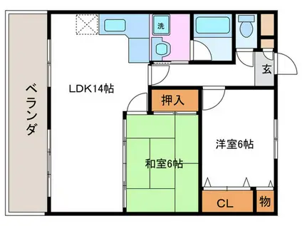 JOロワイヤル(2LDK/1階)の間取り写真