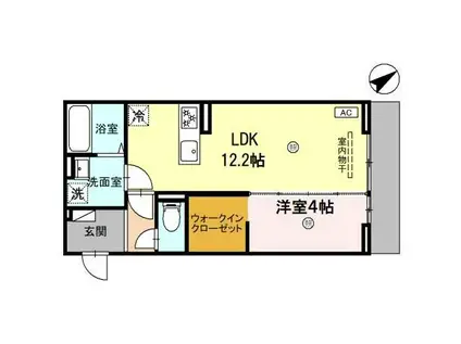 ルグラン龍野 (1LDK/1階)の間取り写真