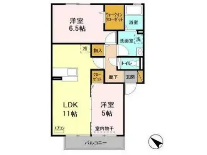 ソフィアガーデンクレスト(2LDK/2階)の間取り写真