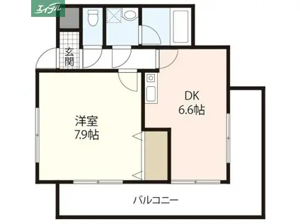 アンブシュール京橋(1DK/3階)の間取り写真