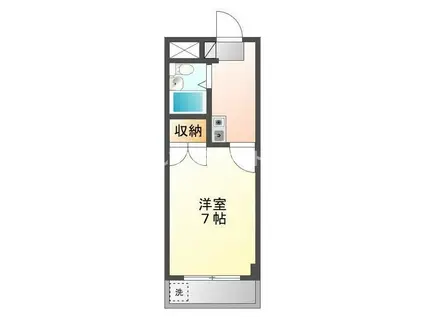 シーフォレスト(1K/1階)の間取り写真