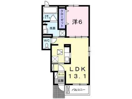 プリマベーラ(1LDK/1階)の間取り写真