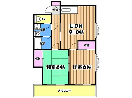 エミグラント(2LDK/3階)の間取り写真