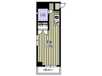 サウスヒルズ(ワンルーム/4階)の間取り写真