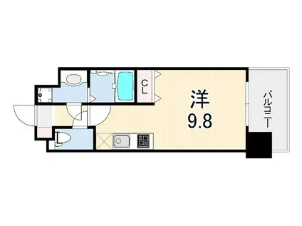 アプリーレ神戸元町(ワンルーム/3階)の間取り写真