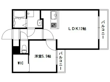 CONOIE高瀬川(1LDK/3階)の間取り写真
