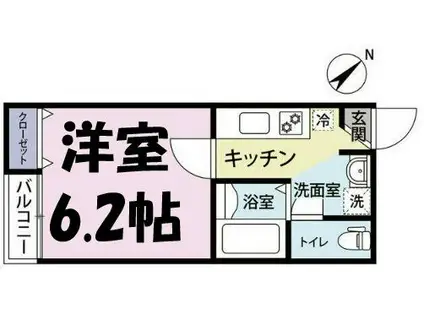 ソラーレ春日部(1K/1階)の間取り写真