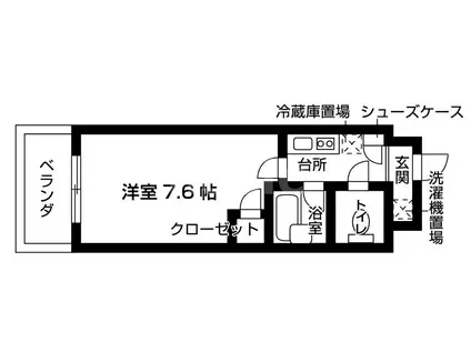 カメリアスチューデントコート(1K/2階)の間取り写真